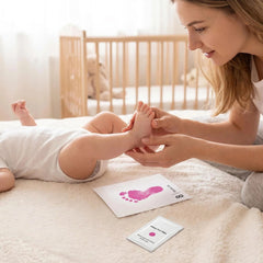 3 Pack Inkless Baby Hand & Footprint + Pet Paw Print Kit with White Simple Frame | Pink Keepsake Gift