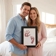 3 Pack Inkless Baby Hand & Footprint + Pet Paw Print Kit with Black Minimalist Frame | Bronze Keepsake Gift