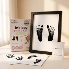 3 Pack Inkless Baby Hand & Footprint Kit with Single-Page Display Frame | Newborn Keepsake & Baby Shower Gift