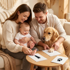 3 Pack Inkless Baby Hand & Footprint + Pet Paw Print Kit with Display Frame | Newborn & Pet Keepsake Gift