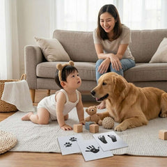 3 Pack Inkless Baby Hand & Footprint + Pet Paw Print Kit with Display Frame | Newborn & Pet Keepsake Gift