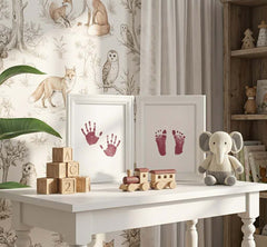 3 Pack Inkless Baby Hand & Footprint Kit with White Folding Dual Frame | Photo & Print Newborn Keepsake Gift