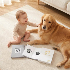 Baby Inkless Milestone Cards 15 Pack – Hand & Footprint Kit with White Gift Box & Photo Album | Newborn Keepsake Gift Set