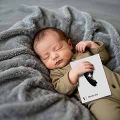 Baby Inkless Milestone Cards 15 Pack – Hand & Footprint Kit with White Gift Box & Photo Album | Newborn Keepsake Gift Set