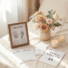 Inkless Baby Hand & Footprint Kit with Wooden Frame | Hello World Birth Record Keepsake & Baby Shower Gift (3 Pack)