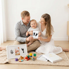 Baby Inkless Milestone Cards 15 Pack – Hand & Footprint Kit with White Gift Box & Photo Album | Newborn Keepsake Gift Set