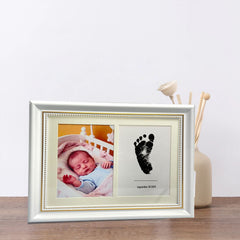 3 Pack Inkless Baby Hand & Footprint Kit with Silver Display Frame | Newborn Keepsake & Baby Shower Gift