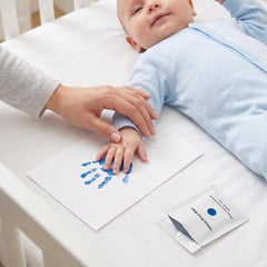 3 Pack Inkless Baby Hand & Footprint Kit with White Folding Dual Frame | Photo & Print Newborn Keepsake Gift (Blue)
