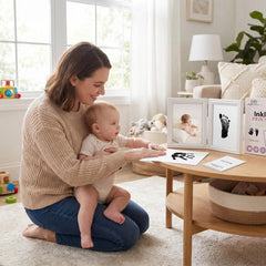 3 Pack Inkless Baby Hand & Footprint Kit with Folding Double-Sided Display Frame | Newborn Keepsake & Baby Shower Gift
