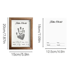 Inkless Baby Hand & Footprint Kit with Wooden Frame | Hello World Birth Record Keepsake & Baby Shower Gift (3 Pack)